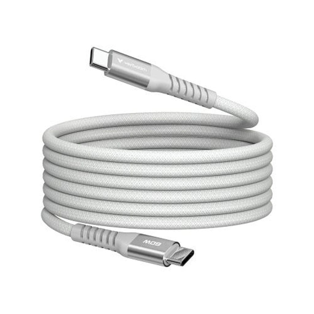 [31850] Verbatim Sync & Charge Magnetic Cable USB-C To USB-C 60W|480Mbps (120Cm) - Grey