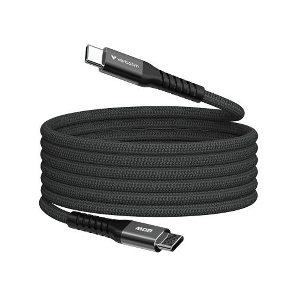 [31859] Verbatim Sync & Charge Magnetic Cable USB-C To USB-C 60W|480Mbps (120Cm) - Black