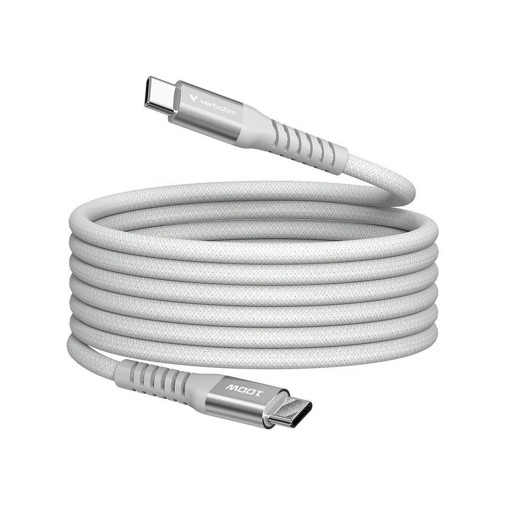 [31854] Verbatim Sync & Charge Magnetic Cable USB-C To USB-C 100W|480Mbps (120Cm) - Grey