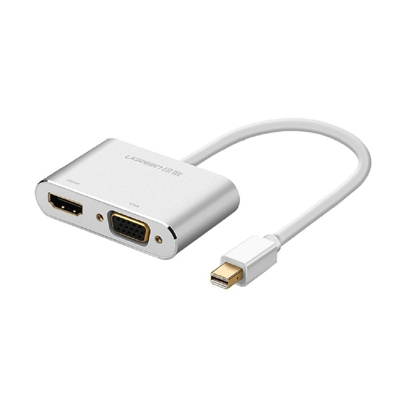 [20421] UGreen Mini Display Port to HDMI + VGA Converter Aluminum Case - Silver