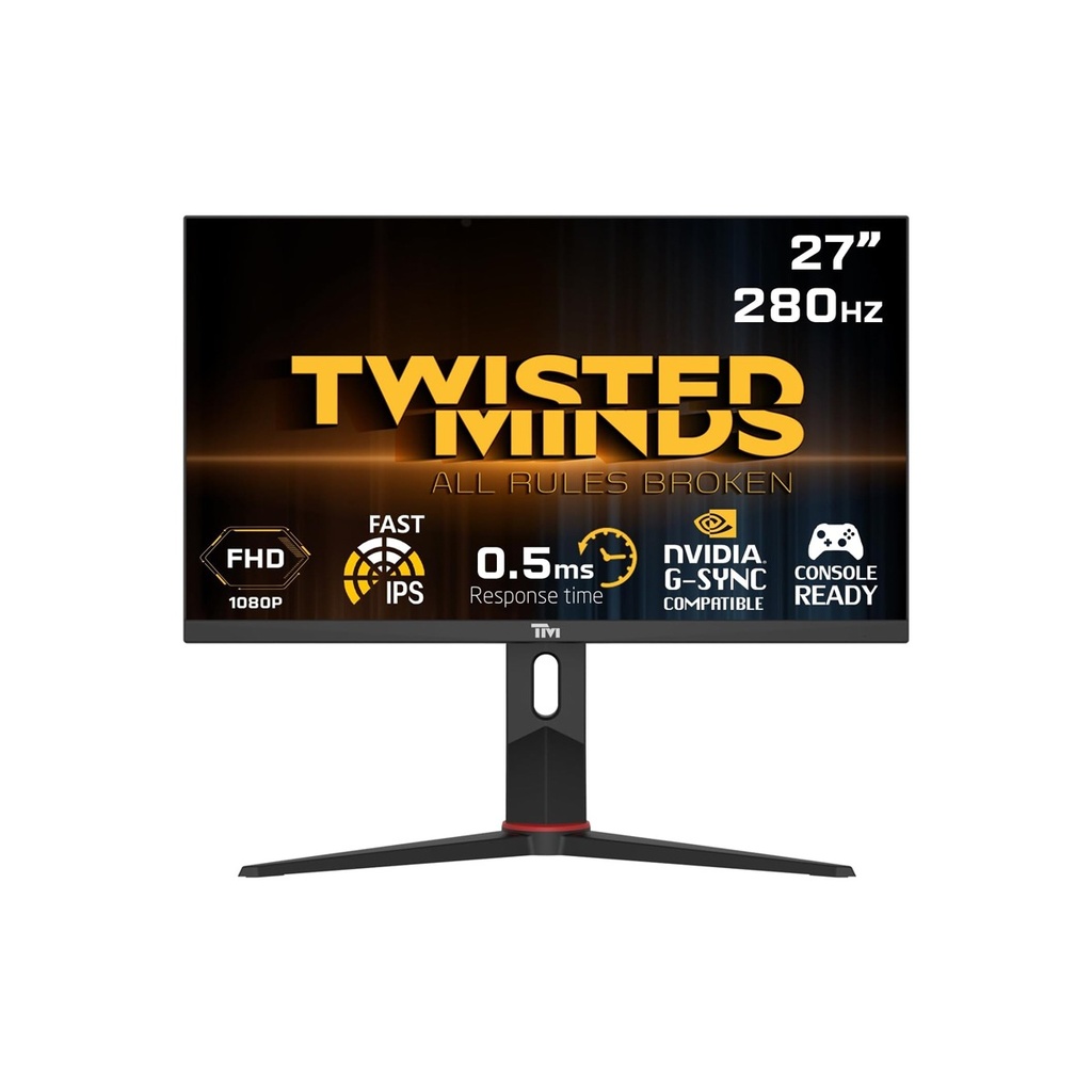 [TM27FHD280IPS] Twisted Minds 27'' FHD Fast IPS, 280Hz, 0.5ms, HDMI 2.1, HDR Adjustable Stand Gaming Monitor - Black