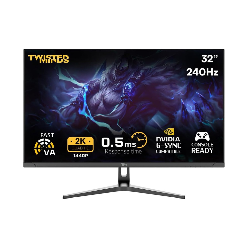 [TM32QHD240VA] Twisted Minds 32'' Fast VA Panel 240Hz 0.5ms 2K HDMI 2.1 HDR Gaming Monitor (PS5 Compatible)