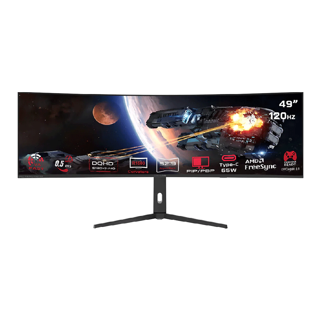 [GOC49DQHD120] GameOn GOC49DQHD120 Spectra Pro X Series 49" VA DQHD 120Hz MPRT 0.5ms HDMI 2.1 Curved Gaming Monitor 1500R 32:9 (Supports PS5) -Black