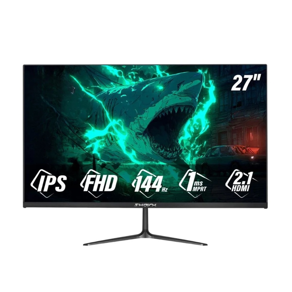 [B27F144I] Sharx Bite B27F144I 27", IPS Panel FHD 144Hz 1ms, 2.1 HDMI with 2W Speaker & Fixed Stand Gaming Monitor - Black