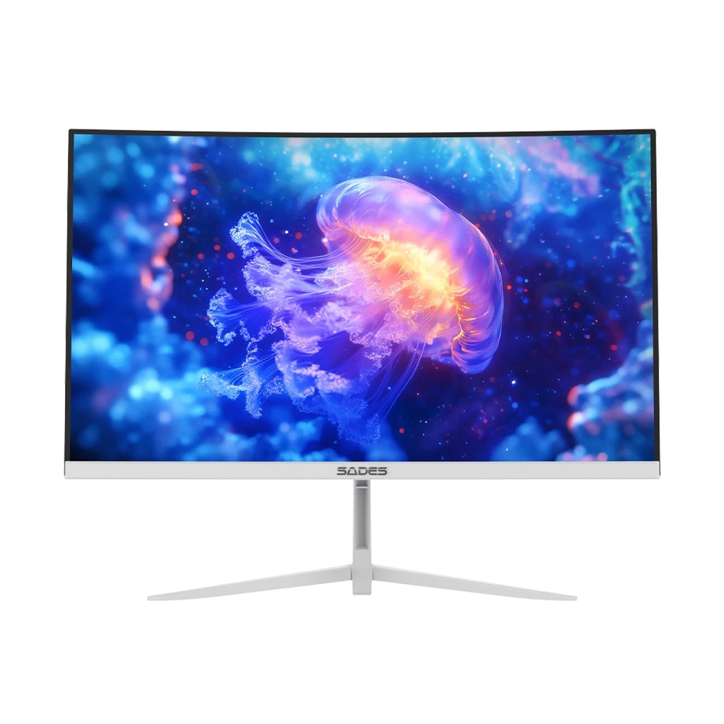 [SC-CJ04F24W] Sades NC-Pelagia 24" VA Panel FHD 200Hz, 0.5ms, HDMI 2.1 Curved Gaming Monitor -White