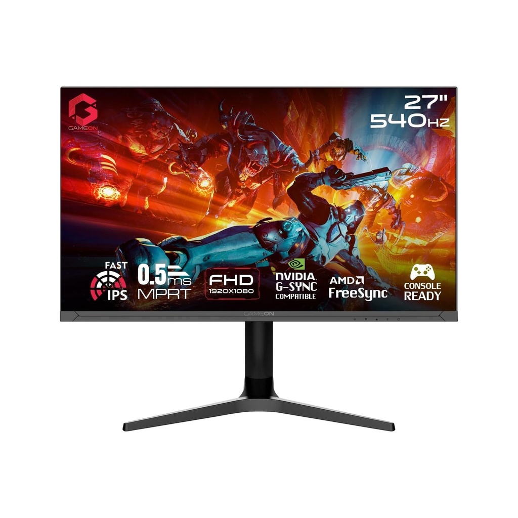 [GOTX27FHD540IPS] Gameon Titan Pro X Series 27" FHD IPS 540Hz 0.5ms Adustable Stand, HDMI 2.1 With AMD FreeSync Gaming Monitor - Black