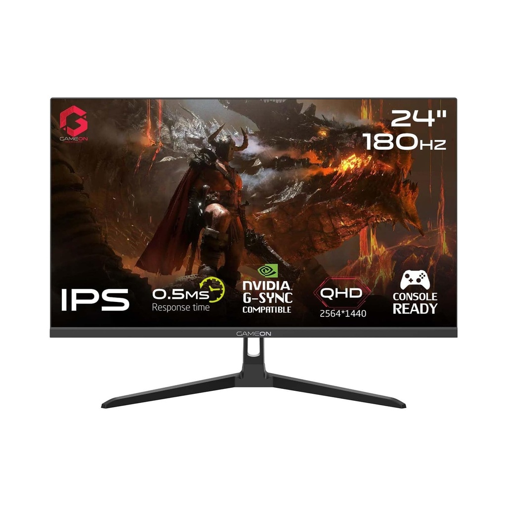 [GOAE24QHD180IPS] Gameon Pro Series 24" IPS Panel QHD 180Hz 0.5ms HDMI 2.1, With AMD FreeSync & Nvidia G-Sync Compatible Gaming Monitor