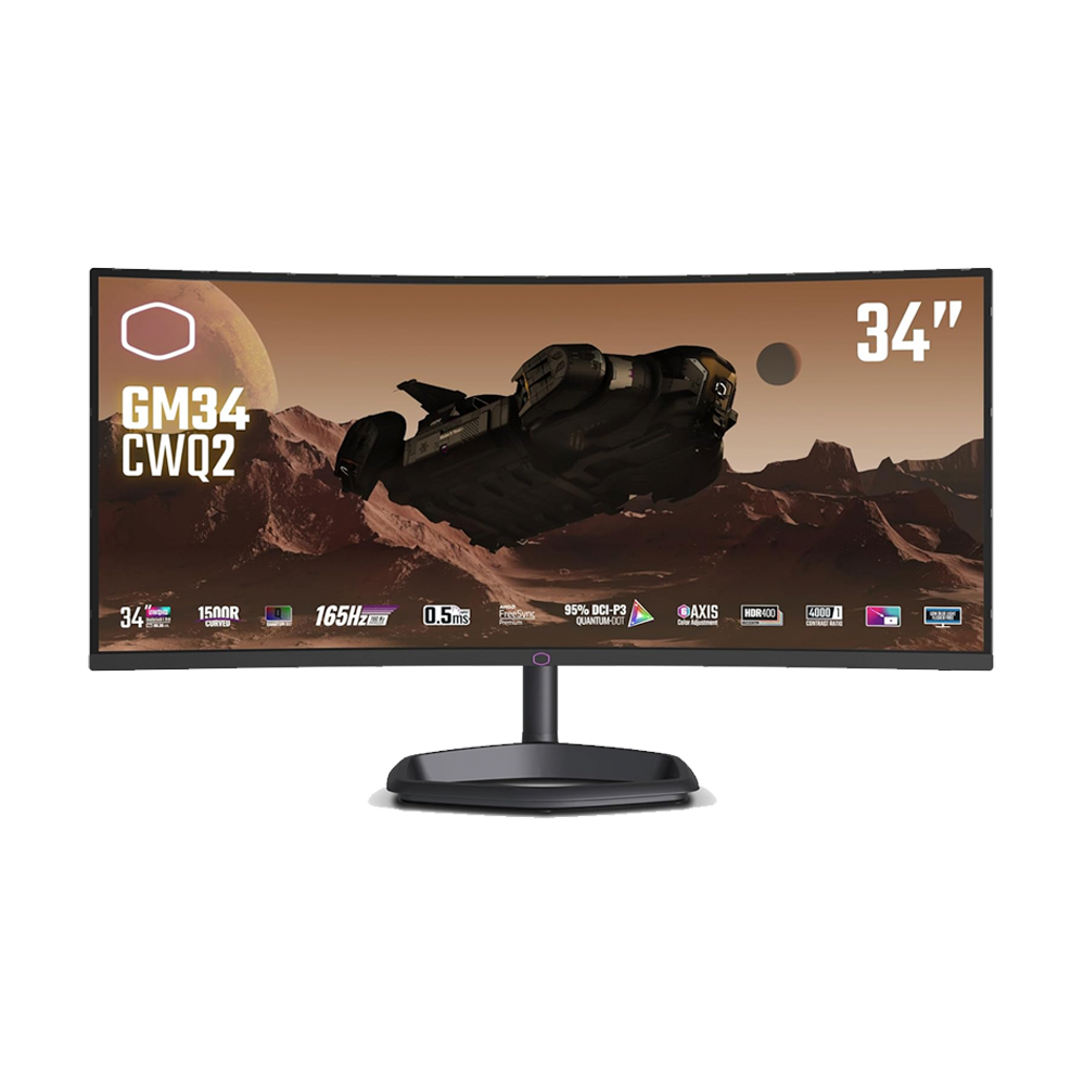 [CMI-GM34-CWQ2-EK] Cooler Master 34 Inch 165Hz UWQHD VA HDMI 2.0 0.5ms Curved Gaming Monitor - Black