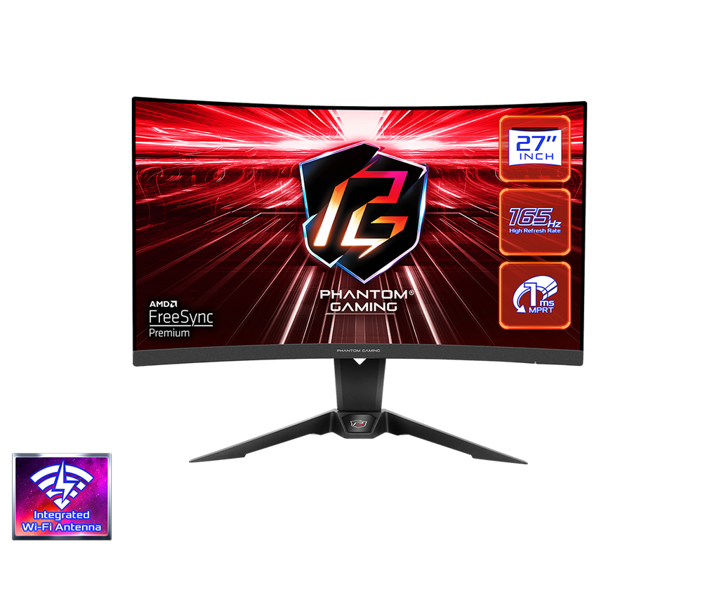 [PG27Q15R2A] ASRock Phantom - PG27Q15R2A - 27 Inch - QHD - 165Hz - Curved Gaming Monitor