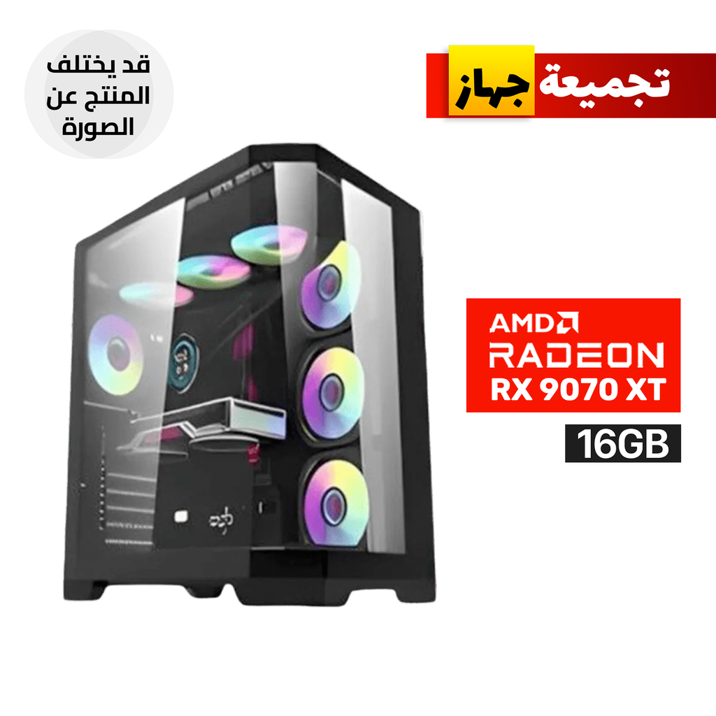 [FT418] DarkFlash Aigo FT418 Pro Mid Tower Two Panel Front & Left Side Tempered Glass Case with 7 RGB Fans - Black