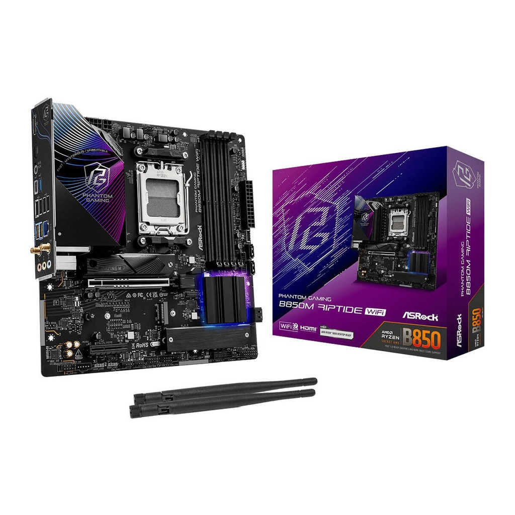 [90-MXBS30-A0UAYZ] Asrock AMD B850M Riptide WiFi DDR5 Phantom Gaming Motherboard