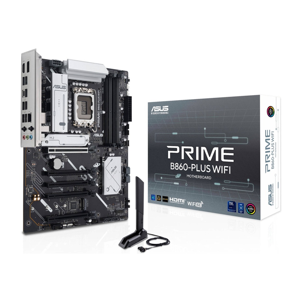 [90MB1K50-M0EAY0] ASUS Prime B860-Plus WiFi LGA 1851 ATX Motherboard, Intel B860 Chipset, 4x DIMM DDR5 Slots, Up to 256GB Max Memory, 5x PCIe x16 Slots, 2x M.2 Slots, WiFi & BT Connectivity | 90MB1K50-M0EAY0