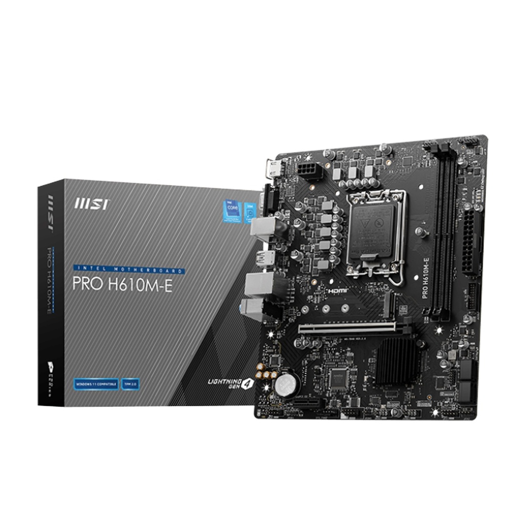 [911-7D48-072] MSI Intel PRO H610M-E DDR5 mATX Motherboard, LGA 1700 Socket