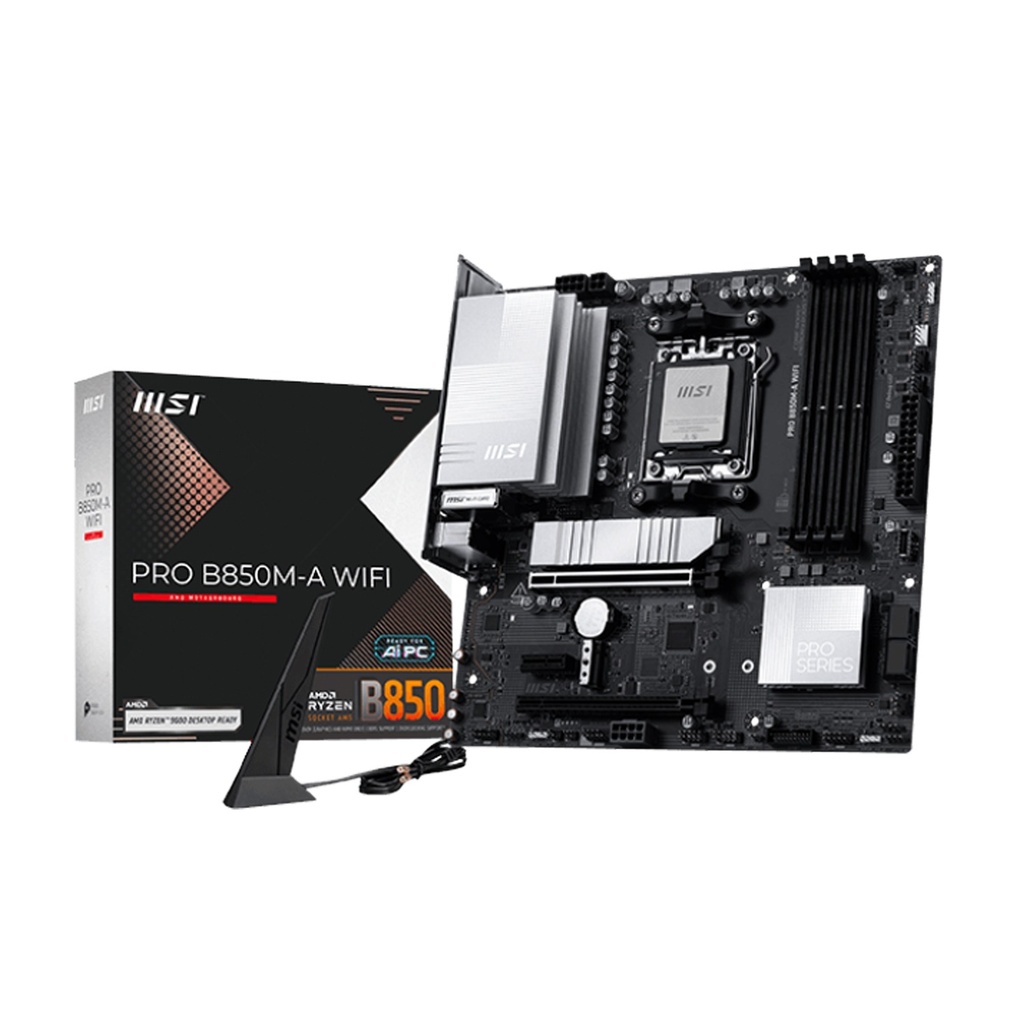 [911-7E66-002] MSI PRO B850M-A WIFI – Micro ATX AM5 DDR5 Motherboard with WiFi 6E, PCIe 5.0 & 2.5G LAN | 911-7E66-002