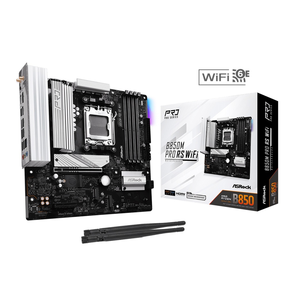 [90-MXBR70-A0UAYZ] Asrock Pro Series B850M Pro RS Wifi PCIe 5.0 Gaming MotherBoard