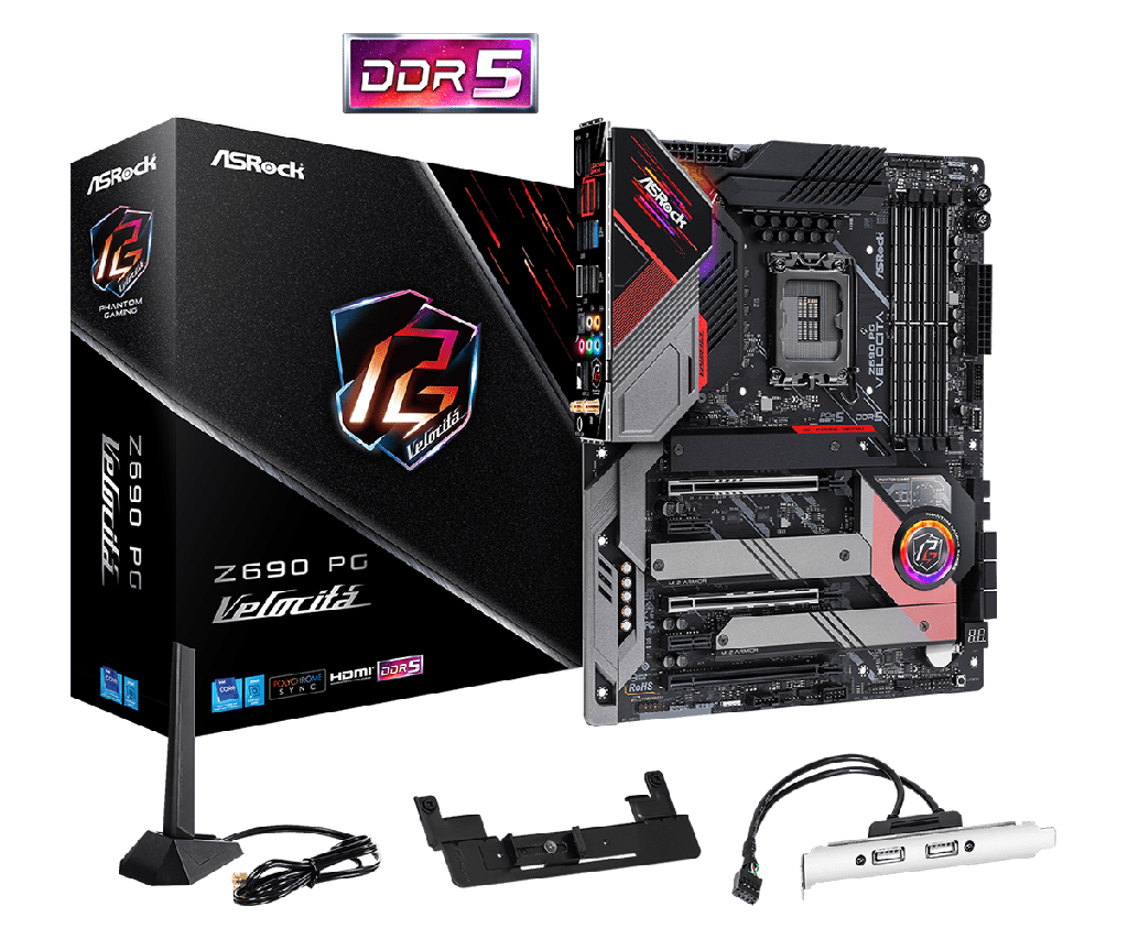 [90-MXBH50-A0UAYZ] ASRock Intel Z690 PG Velocita DDR5 - Gaming Motherboard - Black