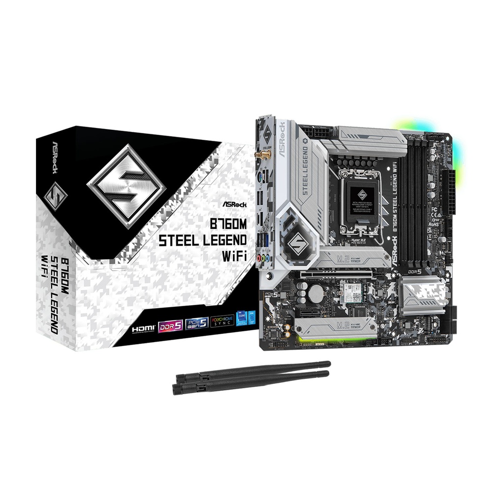 [90-MXBL70-A0UAYZ] ASRock Intel B760M Steel Legend WIFI DDR5 Motherboard