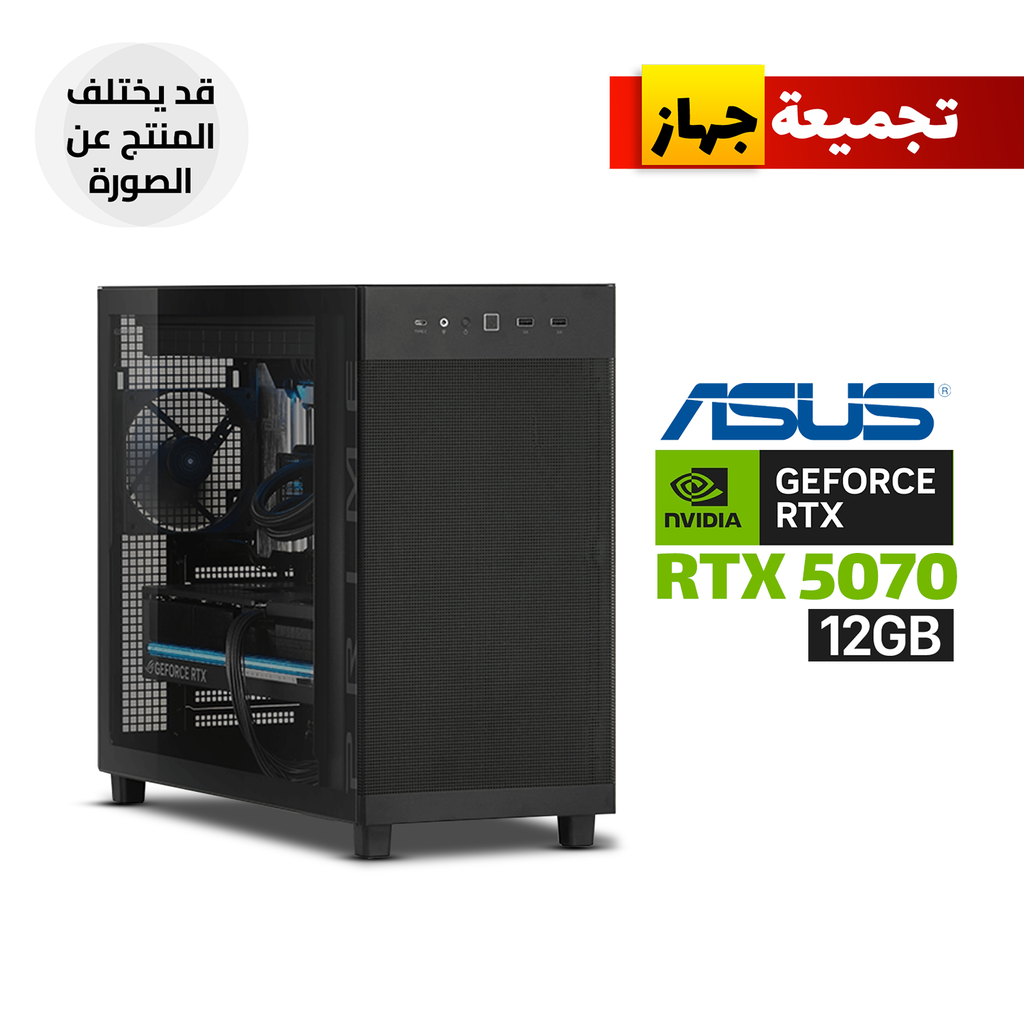 [90DC00V0-B39010-CGPC] Gaming PC – AMD Ryzen 7 9700X, Asus Prime B850M-K DDR5, 32GB DDR5 RAM, 1TB NVMe SSD, ASUS Dual RTX 5070 12GB Graphics, ASUS Prime L360 Liquid Cooler, Prime 850W Gold PSU, AP303 Mid Tower Case, USB Wi-Fi, Windows 11 Pro