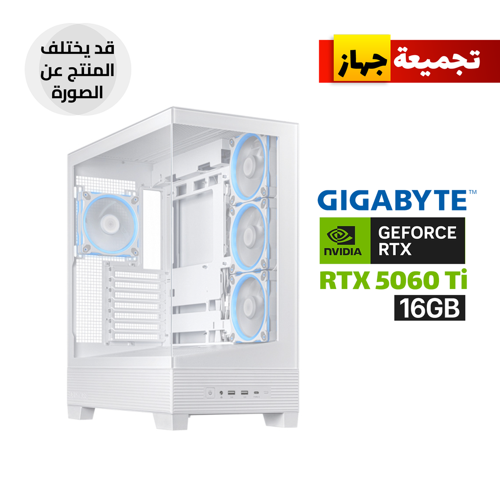 [90DC00R3-B19000-CGPC2] Gaming PC i7-14700F Processor, MSI Prime B760M-A WiFi D5 Motherboard, 32GB DDR5 RAM, 1TB NVMe SSD, Gigabyte RTX 5060 Ti AERO OC 16GB VGA, 750 WATT GOLD PSU, Asus A31 Plus Mid Tower 4x RGB Fans, ZALMAN L240 Liquid Cooler White, Windows 11 Pro License
