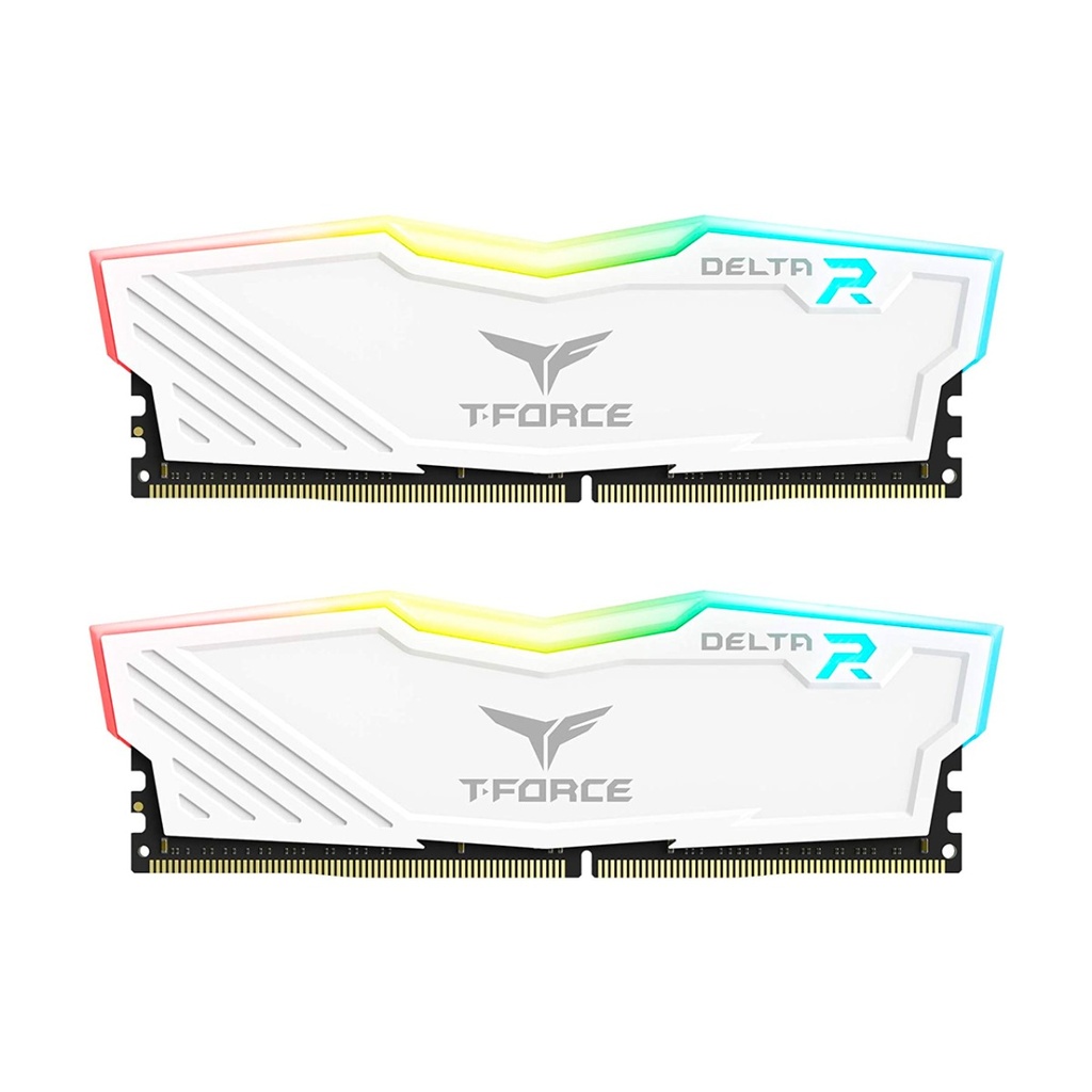 [TF4D416G3600HC18JDC01] TeamGroup T-Force DELTA RGB 16GB (2x8GB) DDR4 3600MHz CL18 Memory Kit - White