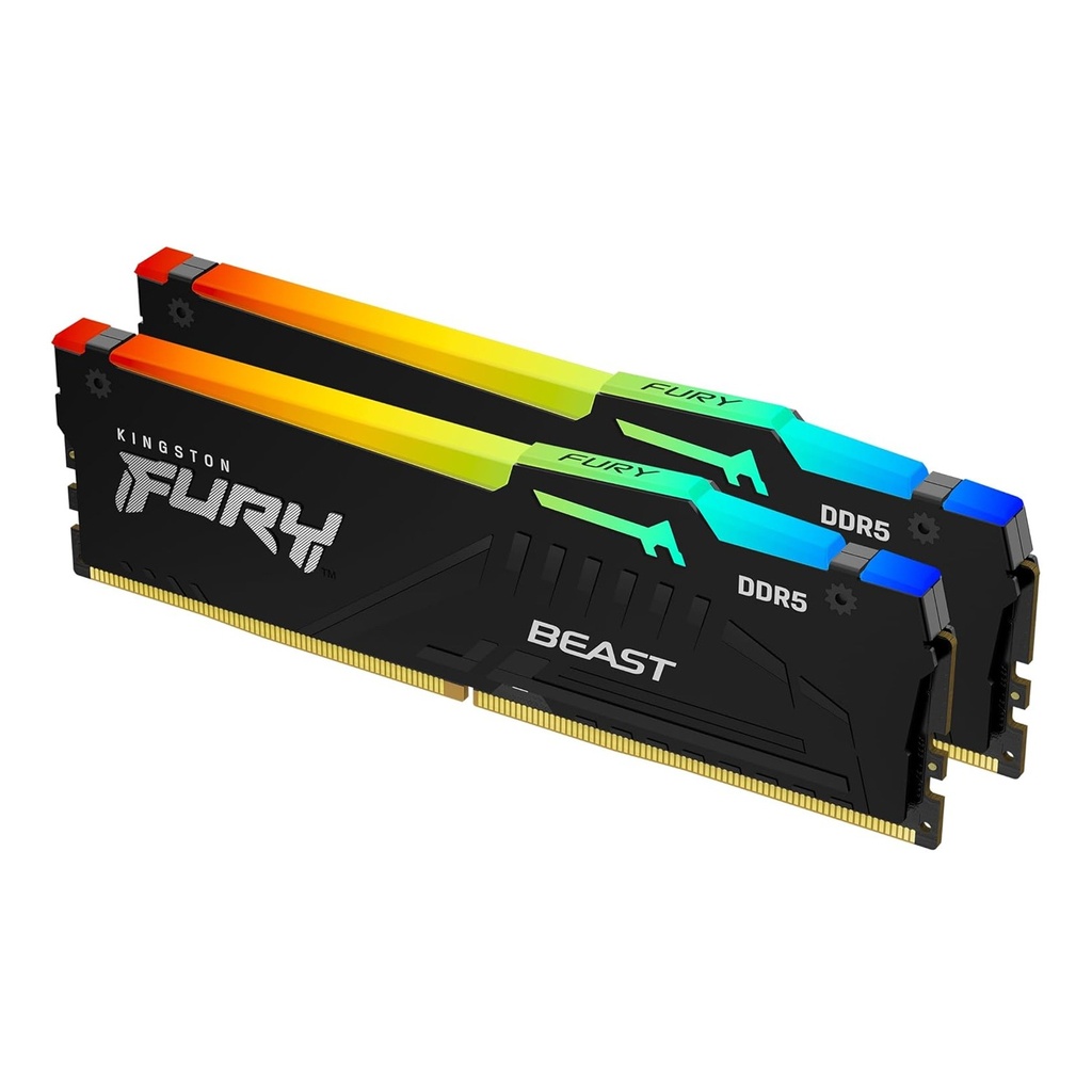 [KF564C32BBEAK2-64] Kingston Fury Beast 64GB (2x32GB) DDR5 6400MT/s CL32 (AMD Expo & Intel XMP 3.0) Memory Kit