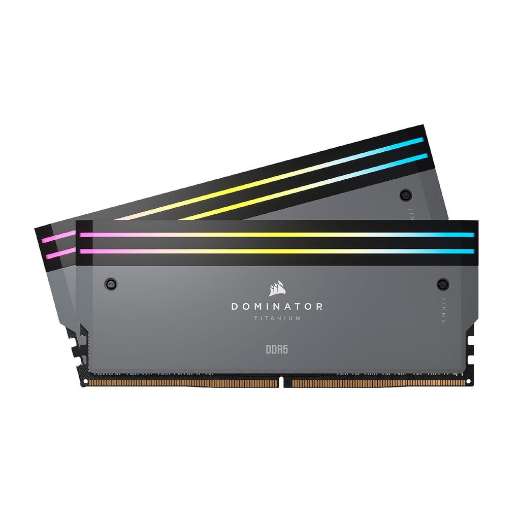 [CMP64GX5M2B6000Z30] CORSAIR DOMINATOR® TITANIUM RGB 64GB (2x32GB) DDR5 DRAM 6000MT/s CL30 AMD EXPO & Intel XMP Memory Kit — Grey