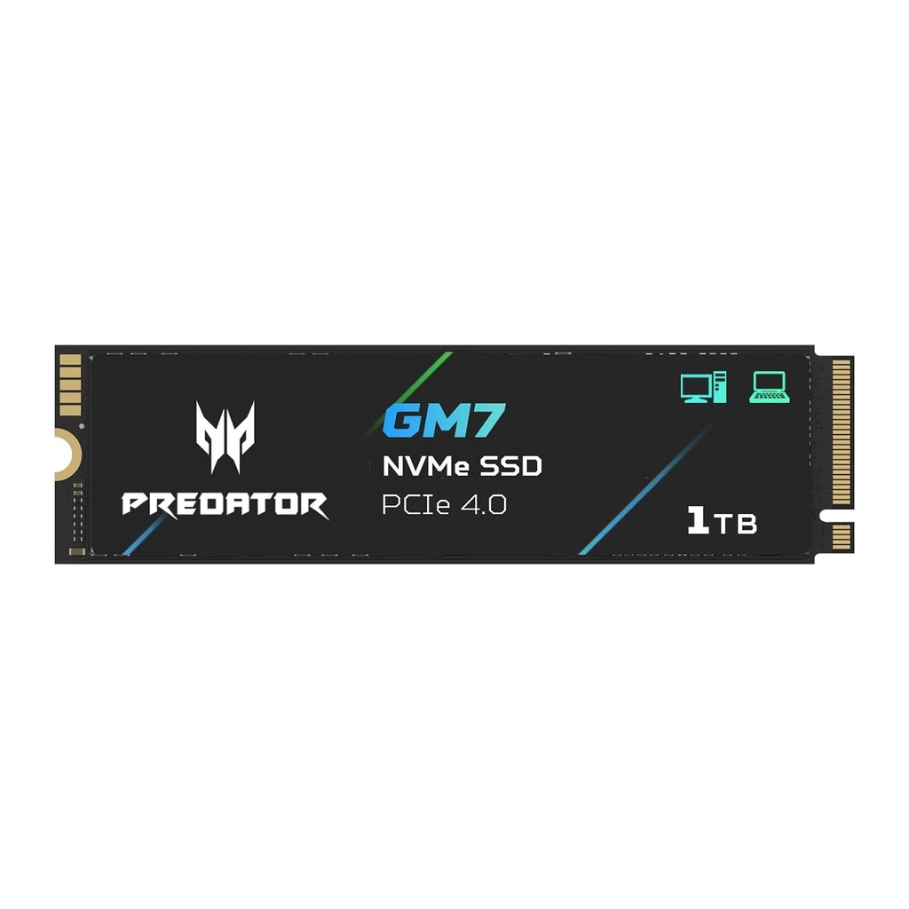 [BL.9BWWR.118] Acer Predator GM7 1TB NVMe 1.4 PCle Gen 4x4 M.2 SSD Read Speed Upto 7400MB/s Write Upto 6500MB/s