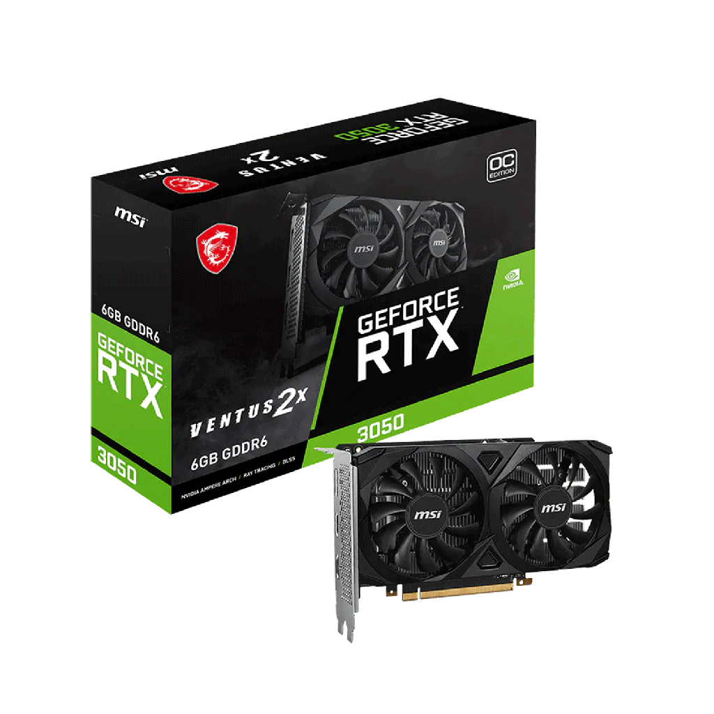 [912-V812-055] MSI Geforce RTX 3050 6GB Ventus 2x Graphic Card - Black
