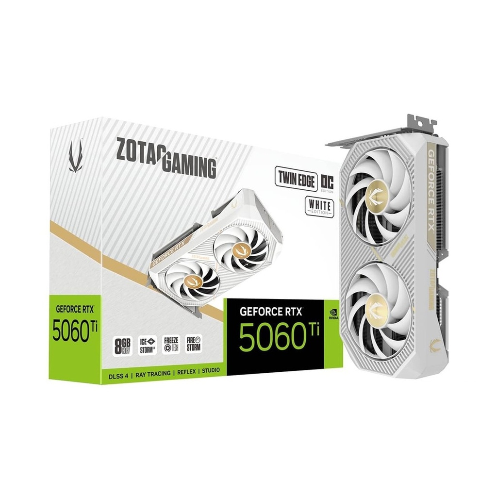 [ZT-B50610Q-10M] Zotac Ganimg GeForce RTX 5060 Ti 8GB Twin Edge OC Edition Graphic Card - White