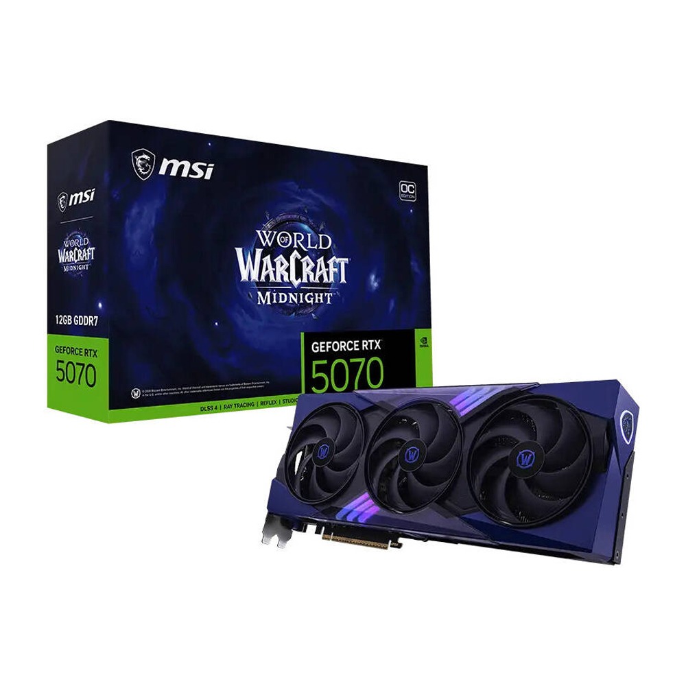 [912-V532-255] MSI GeForce RTX 5070 World of Warcraft Midnight Void Edition OC 12GB GDDR7 Graphics Card