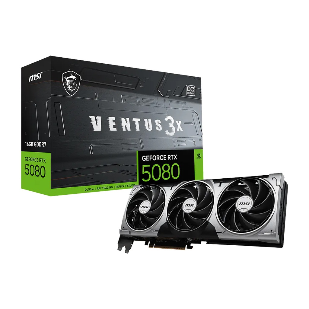 [912-V531-436] MSI Geforce RTX 5080 Ventus 3X OC Edition 16GB GDDR7 Graphic Card