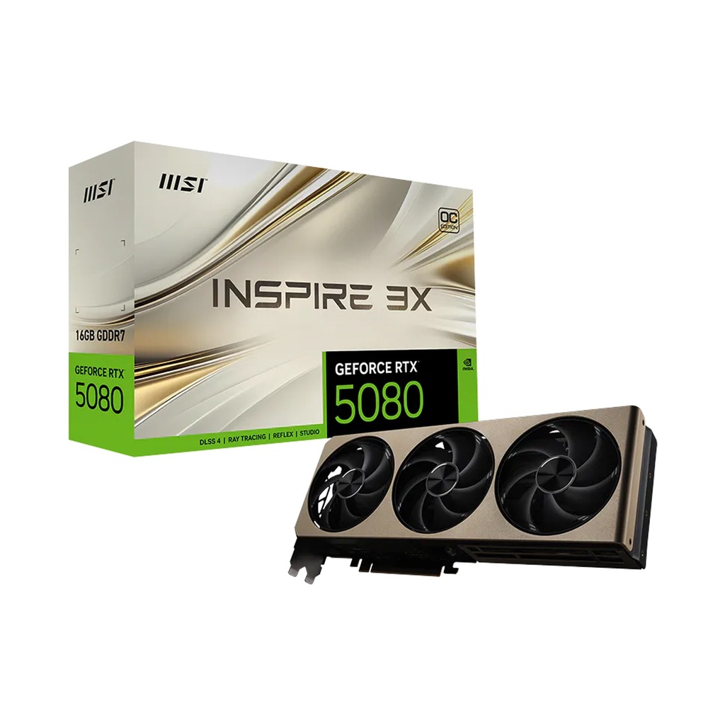 [912-V531-064] MSI Geforce RTX 5080 InSpire 3X OC Edition 16GB GDDR7 Graphic Card