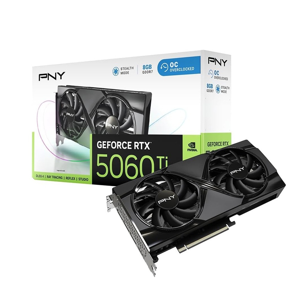 [VCG5060T8DFXPB1-O] PNY GeForce RTX 5060Ti 8GB Stealth Mode OC 8GB GDDR7 Graphics Card