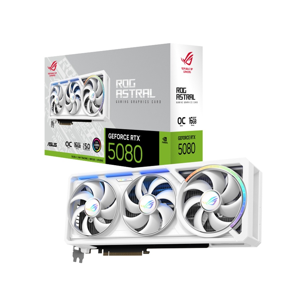 [90YV0LV4-M0NA00] Asus Rog Astral GeForce RTX™ 5080 16GB GDDR7 OC Edition Graphic Card - White