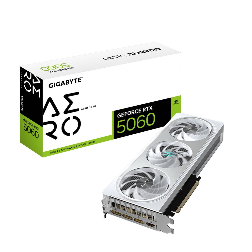 [GV-N5060AERO] GigaByte GeForce RTX 5060 AERO OC 8GB GDDR7 Graphics Card - White