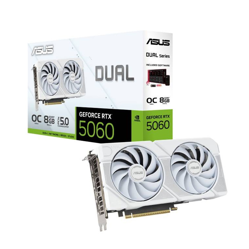 [90YV0N15-M0NA00] Asus Dual GeForce RTX 5060 White OC Edition 8GB GDDR7 Graphic Card
