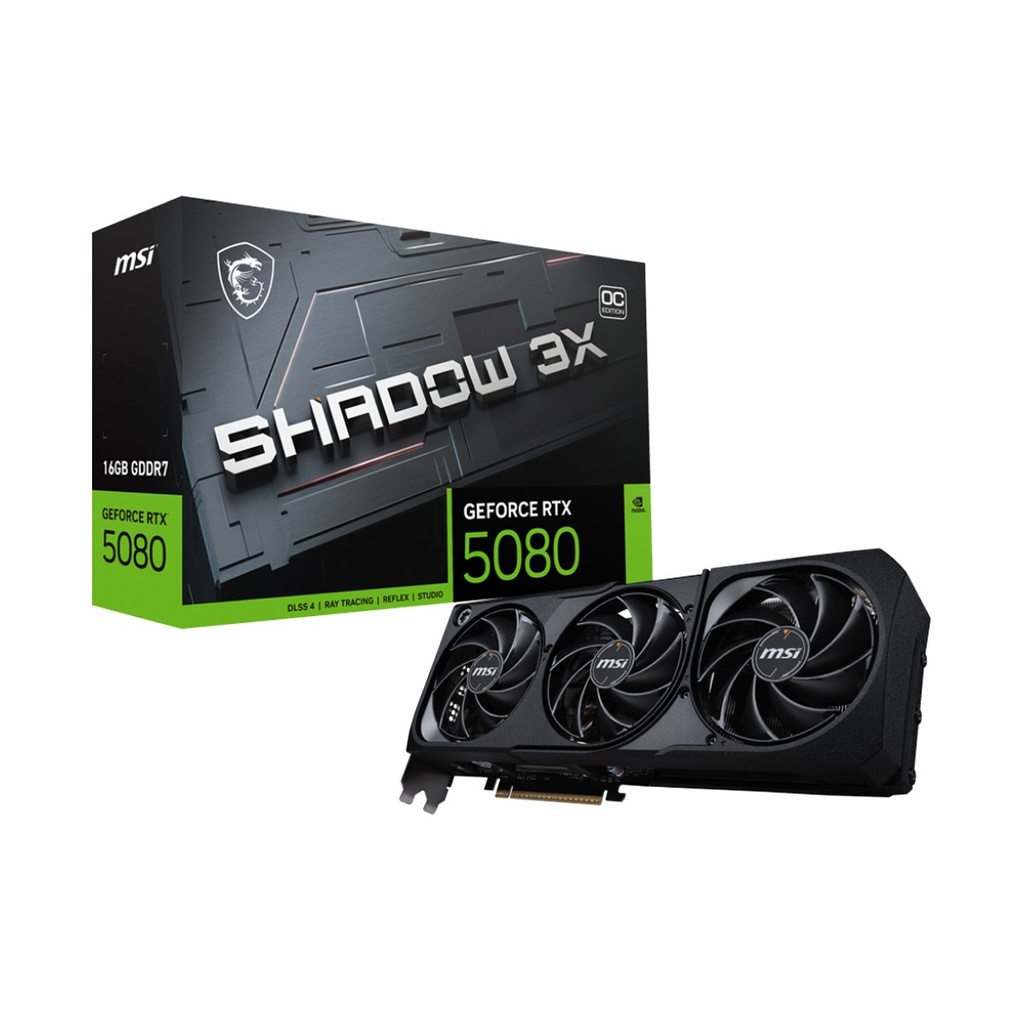 [912-V531-628] MSI Nvidia GeForce RTX 5080 16GB SHADOW 3X OC Graphics Card - Black