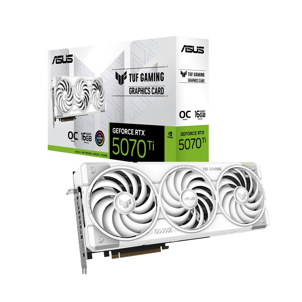 [90YV0MD3-M0NA00] ASUS TUF Gaming GeForce RTX 5070Ti 16GB GDDR7 OC Edition Graphic Card - White