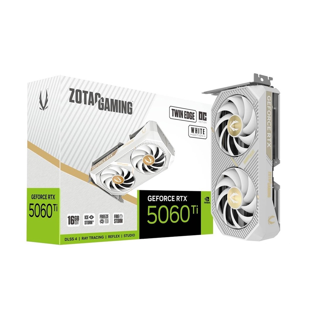 [ZT-B50620Q-10M] Zotac Geforce RTX 5060Ti 16GB Twin Edge OC Edition GDDR7 Graphic Card - White