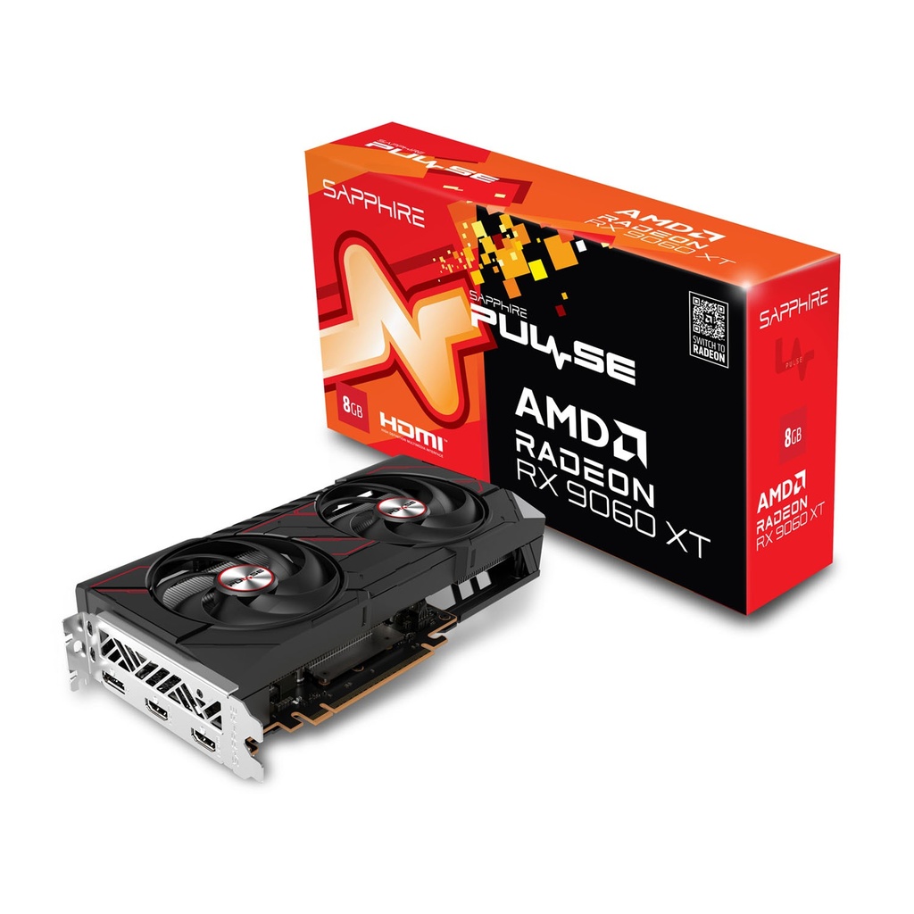 [S88-1E495-101UD] Sapphire Pulse AMD Radeon RX 9060 XT 8GB OC Dual Fan Graphic Card