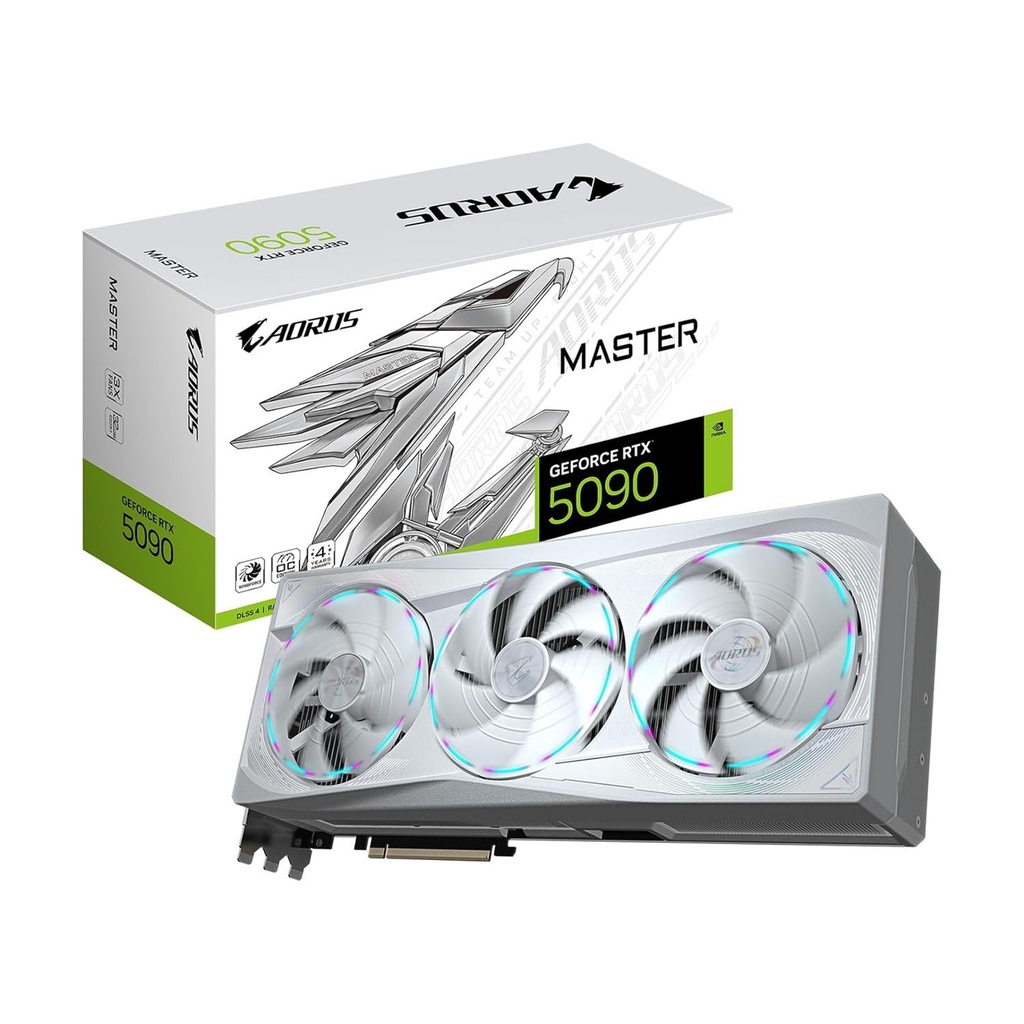 [GV-N5090AORUSM] Gigabyte Aorus Master Ice GeForce RTX 5090 32GB OC Edition GDDR7 Graphics Card - White