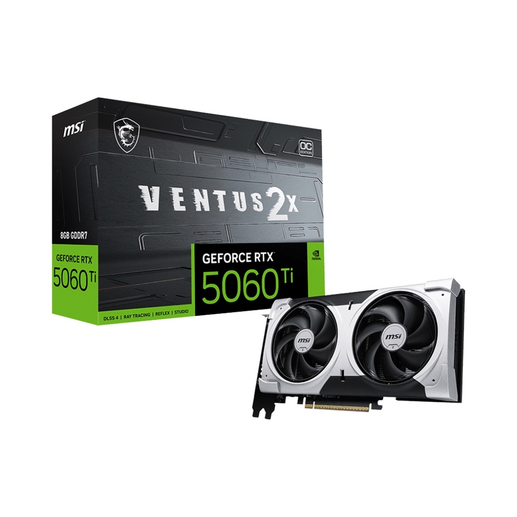 [912-V536-024] MSI Geforce RTX 5060Ti Ventus 2X OC Edition Plus 8GB GDDR7 Graphic Card