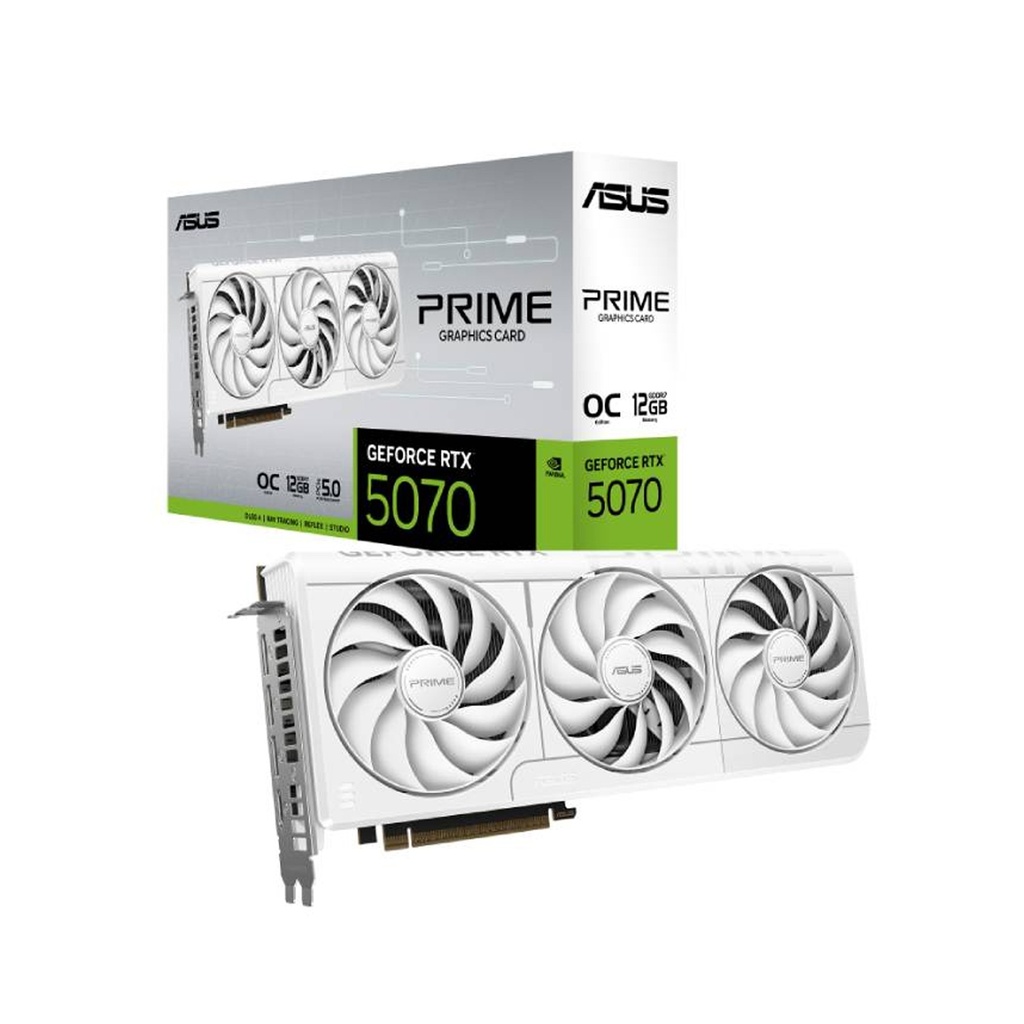 [90YV0M19-M0NA00] ASUS Prime GeForce RTX 5070 12GB GDDR7 OC Edition PCIe 5.0 Graphic Card - White