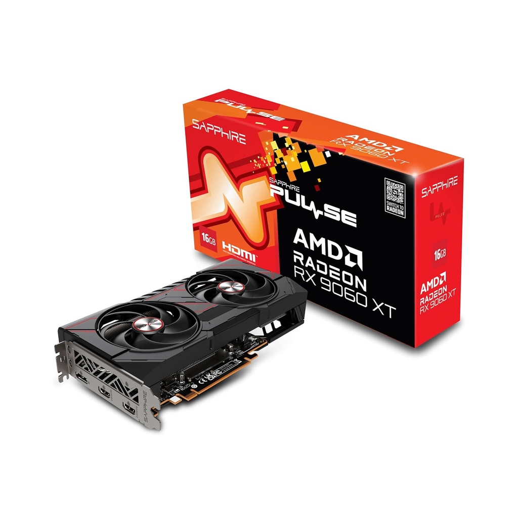 [S88-3E493-101SA] Sapphire Pulse AMD Radeon RX 9060 XT 16GB OC Dual Fan Graphic Card