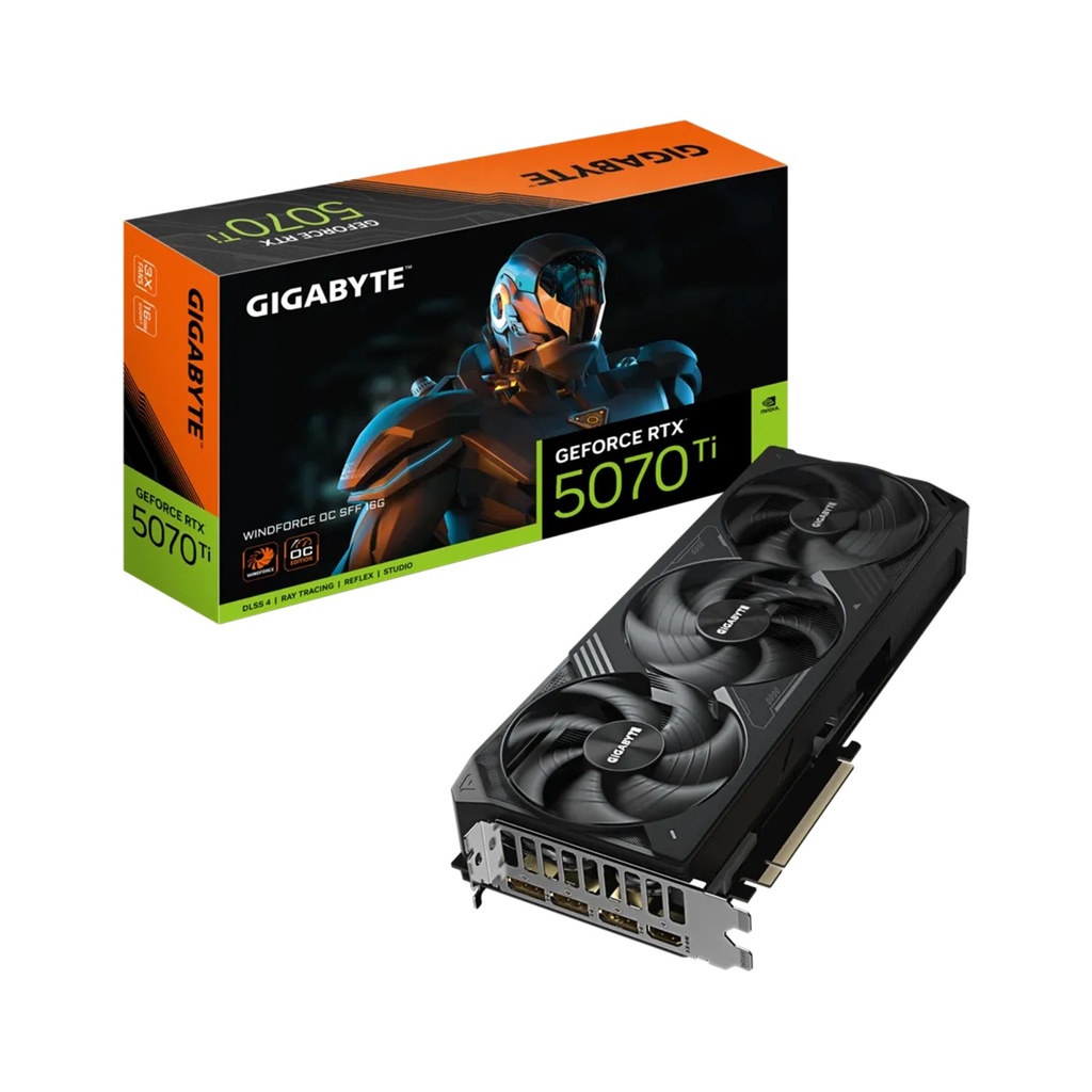 [GV-N507TWF3OC-16GD] GIGABYTE GeForce RTX 5070 Ti WINDFORCE OC SFF 16G Graphics Card, 16GB 256-bit GDDR7
