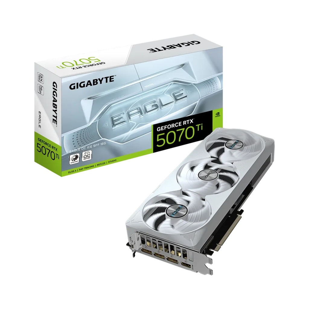 [GV-N507TEAGLEOC] GigaByte GeForce RTX 5070 Ti EAGLE OC ICE SFF 16GB GDDR7 Graphics Card - White