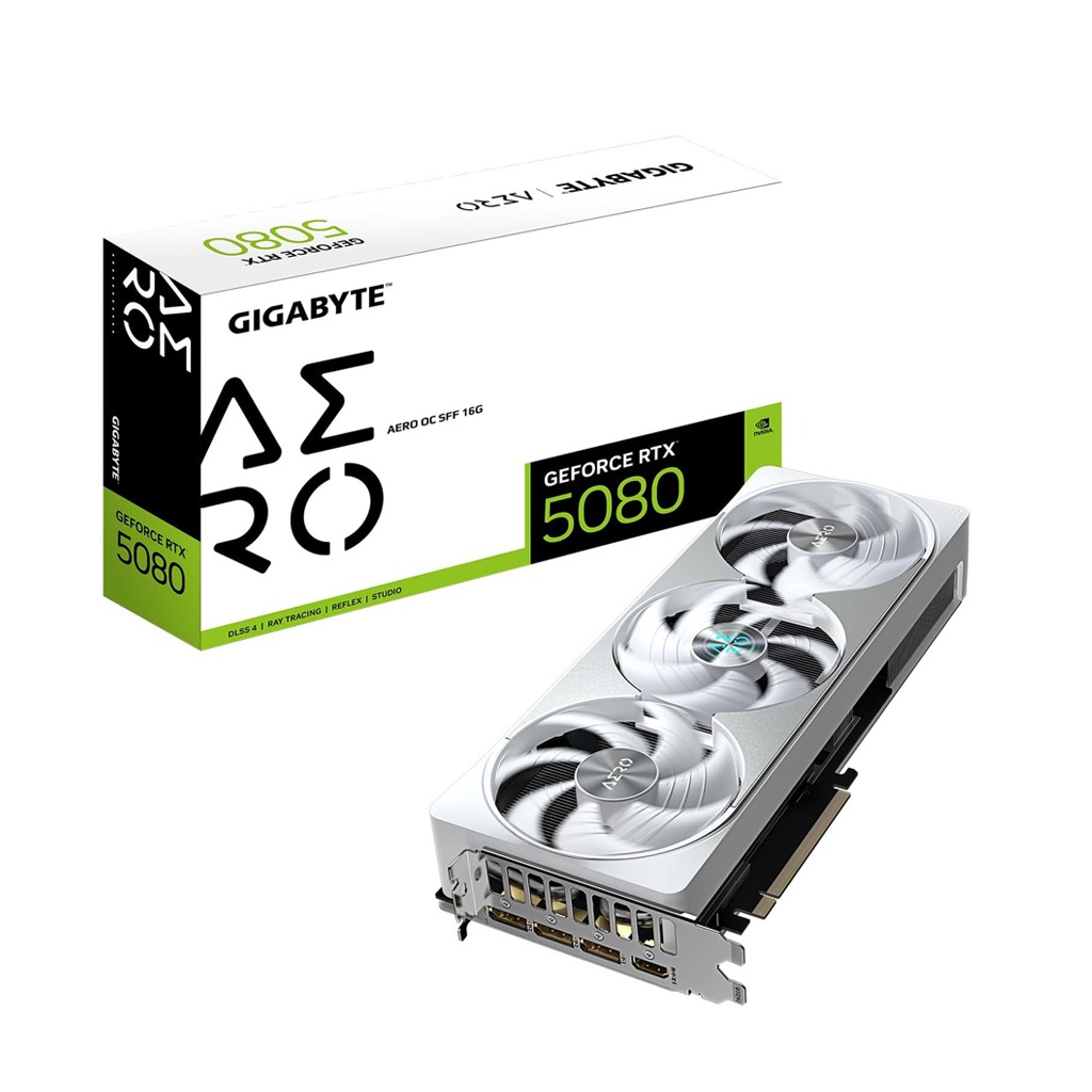 [GV-N5080AERO] Gigabyte GeForce RTX 5080 AERO OC SFF 16GB White Edition GDDR7 Graphics Card