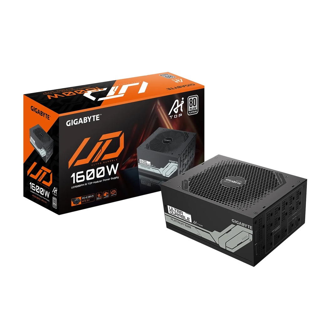 [GP-UD1600PM] GigaByte UD1600PM PG5 80 PLUS Platinum Fully Modular ATX 12V v3.1 PCIe Gen 5.0 1600W Power Supply