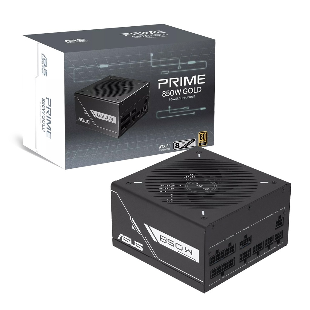 [90YE00U2-B0NA00] Asus Prime 80Plus Gold ATX 3.1 Compatible 850W Gaming Power Supply - Black