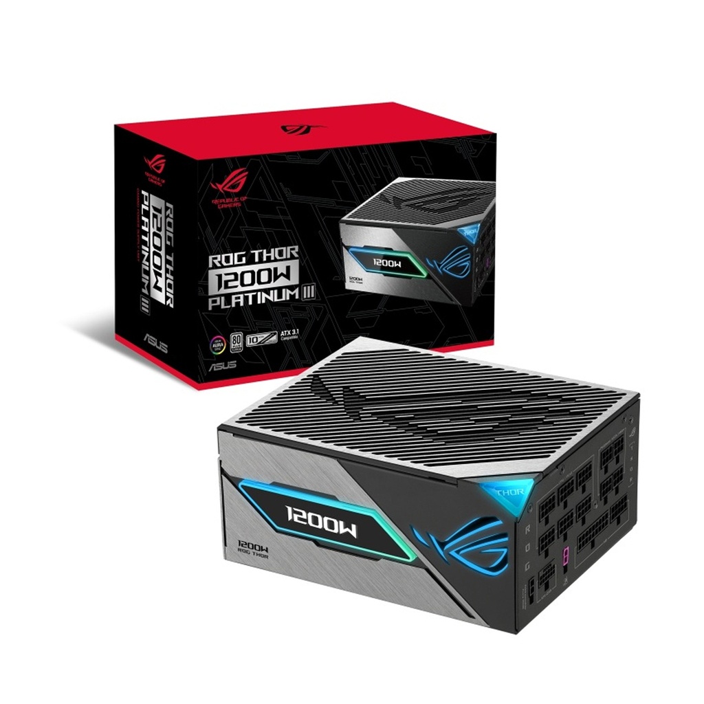 [90YE00V2-B0NA00] Asus ROG Thor 80PLUS PLATINUM III 1200W ATX 3.1 Compatible, Magnetic OLED Display Gaming Power Supply